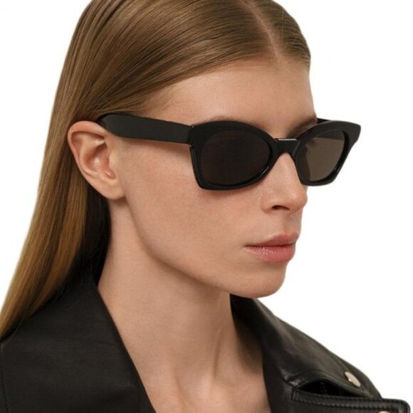 NEW BB0230S 001 BALENCIAGA BLACK CAT EYE WOMEN BALENCIAGA SUNGLASSES - Picture 1 of 12